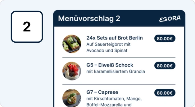 2. Aus 2-4 individuellen Menüvorschlägen wählen